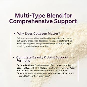 Micro Ingredients Multi Collagène Peptides en poudre, sans saveur, (907 g)