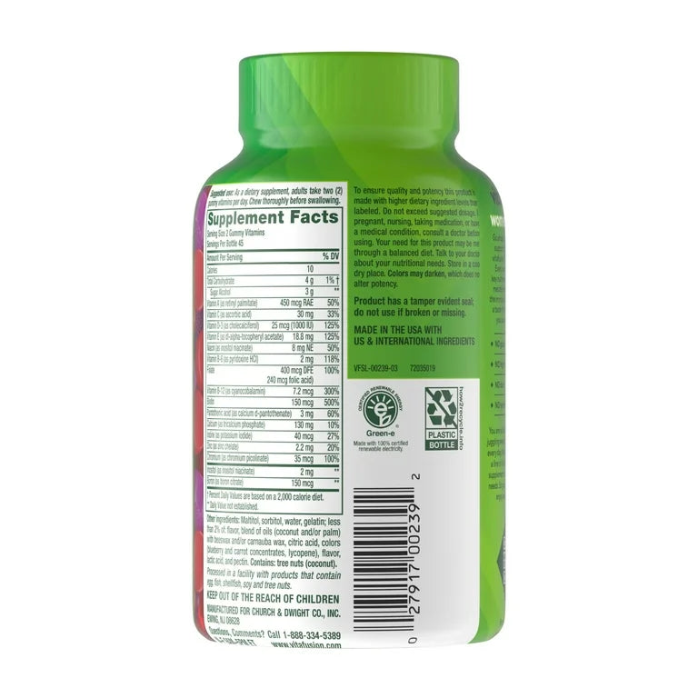 Vitafusion Women’s Multi sugar free | Multivitamines pour femmes sans sucre, 90 gummies