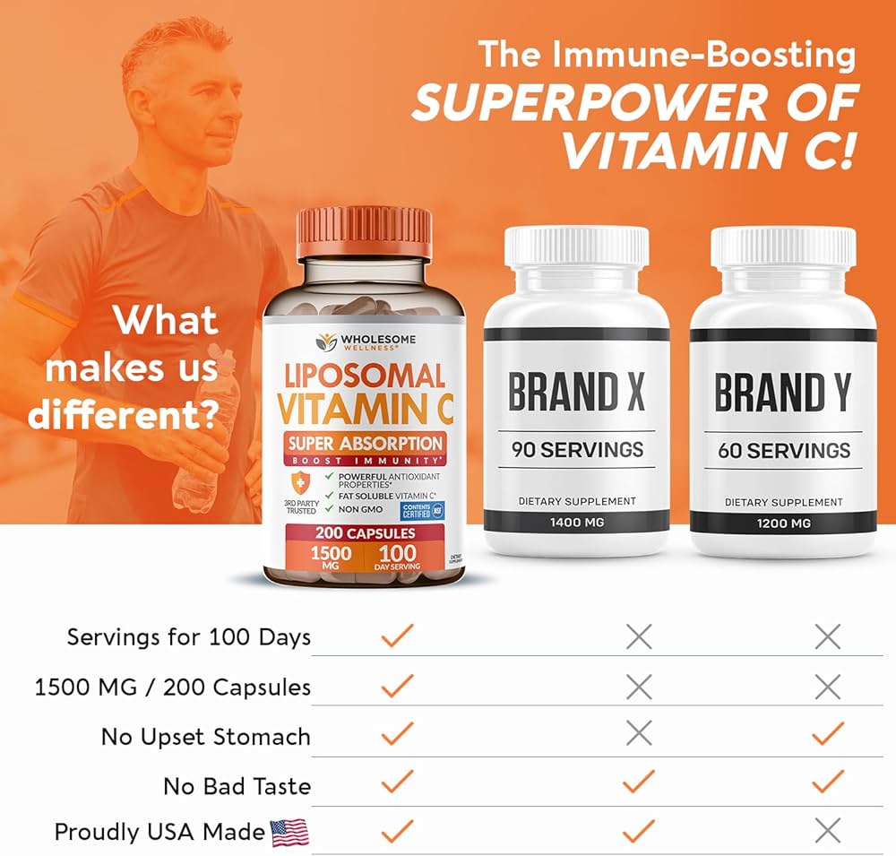 Wholesome Wellness Vitamine C Liposomale, 1500mg, 200 gélules