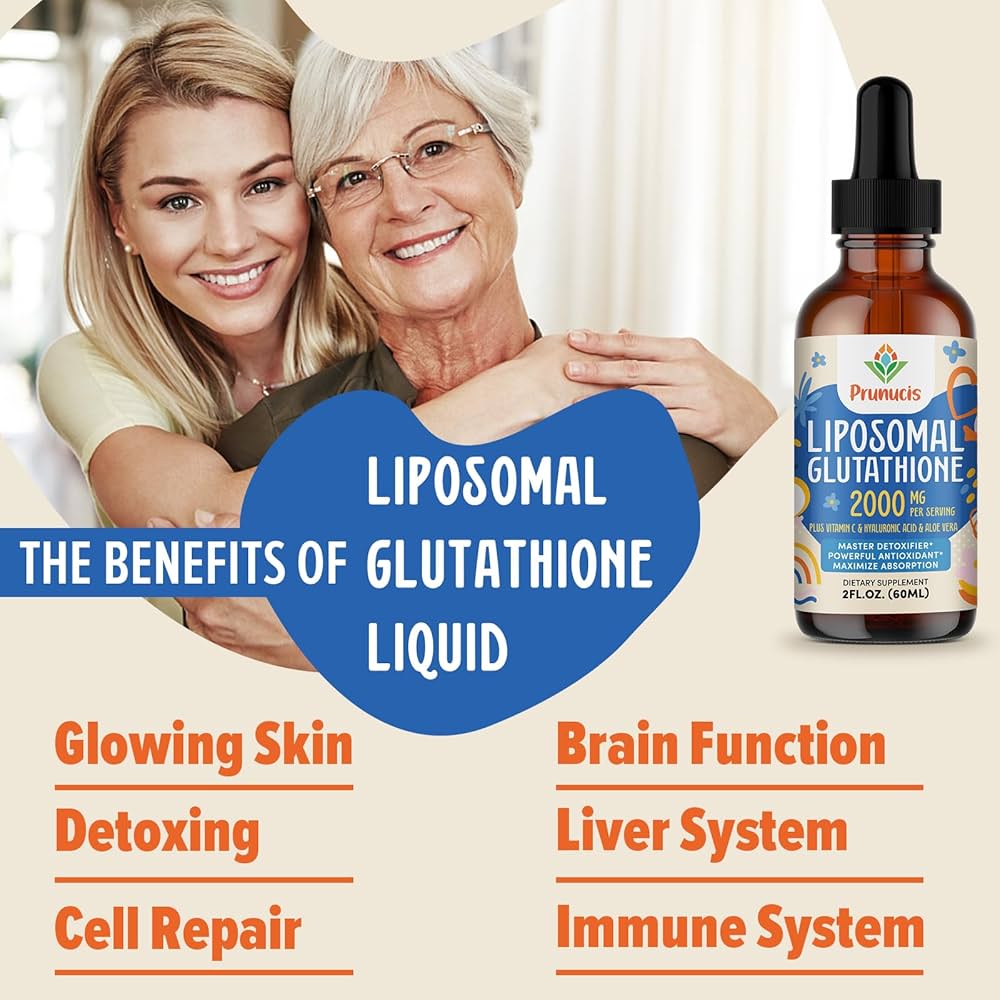 Prunicis Glutathione Liposomal liquide + Vitamine C, Acide Hyaluronique et Aloe Vera, 60ml