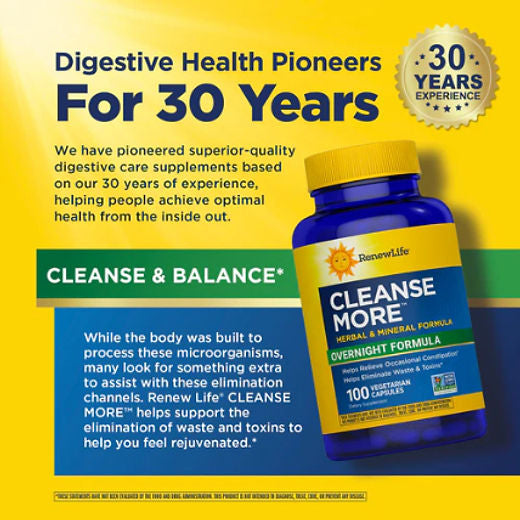 RenewLife, Cleanse More, Overnight Formula, 60 capsules