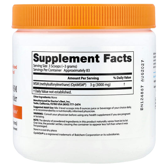 Doctor's Best MSM Powder, 250 grams