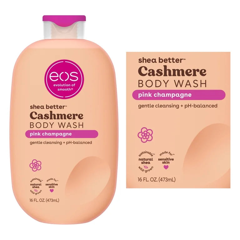 Eos Shea Better, Gel douche au cachemire, Champagne rose, 473 ml