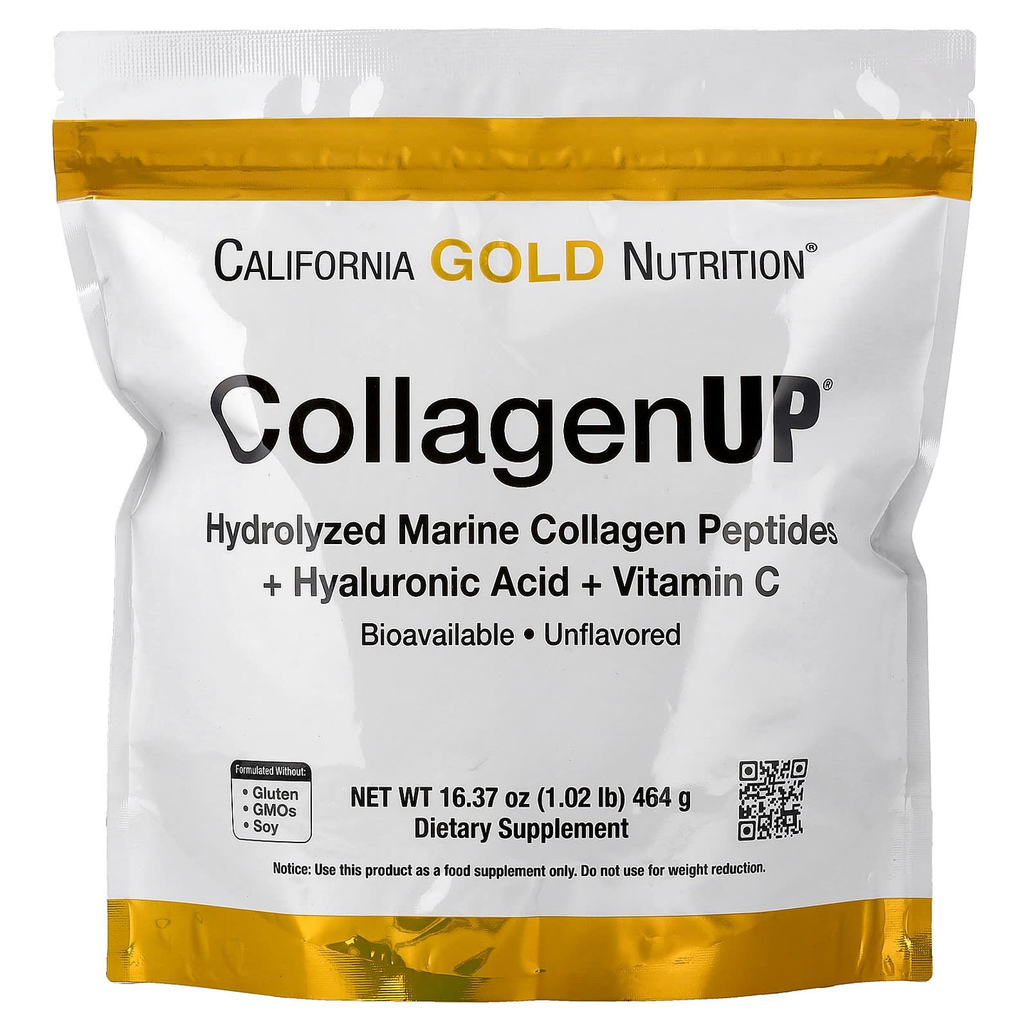 CollagenUP, Hydrolyzed Marine Collagen Peptides with Hyaluronic Acid and Vitamin C, Unflavored, 206 g