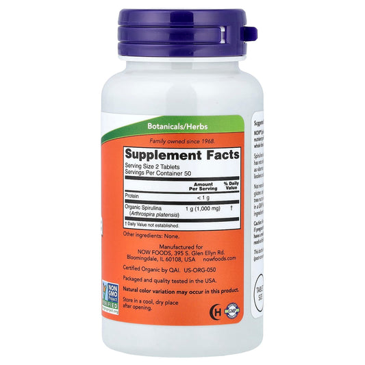 Now Foods Spirulina, 500mg, 100 tablets