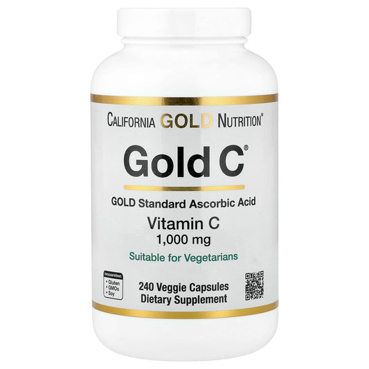 California Gold Nutrition, Gold C®, USP Grade Vitamin C, 1,000 mg, 60 Veggie Capsules