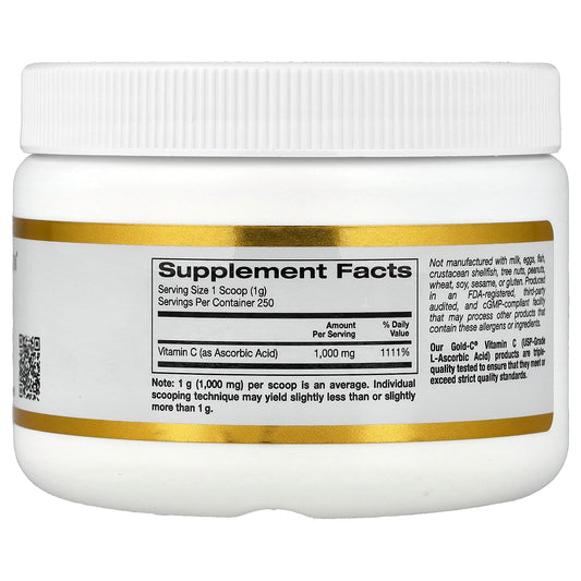California Gold Nutrition, Gold C®, USP Grade Vitamin C Powder, 1,000 mg, 250 grams