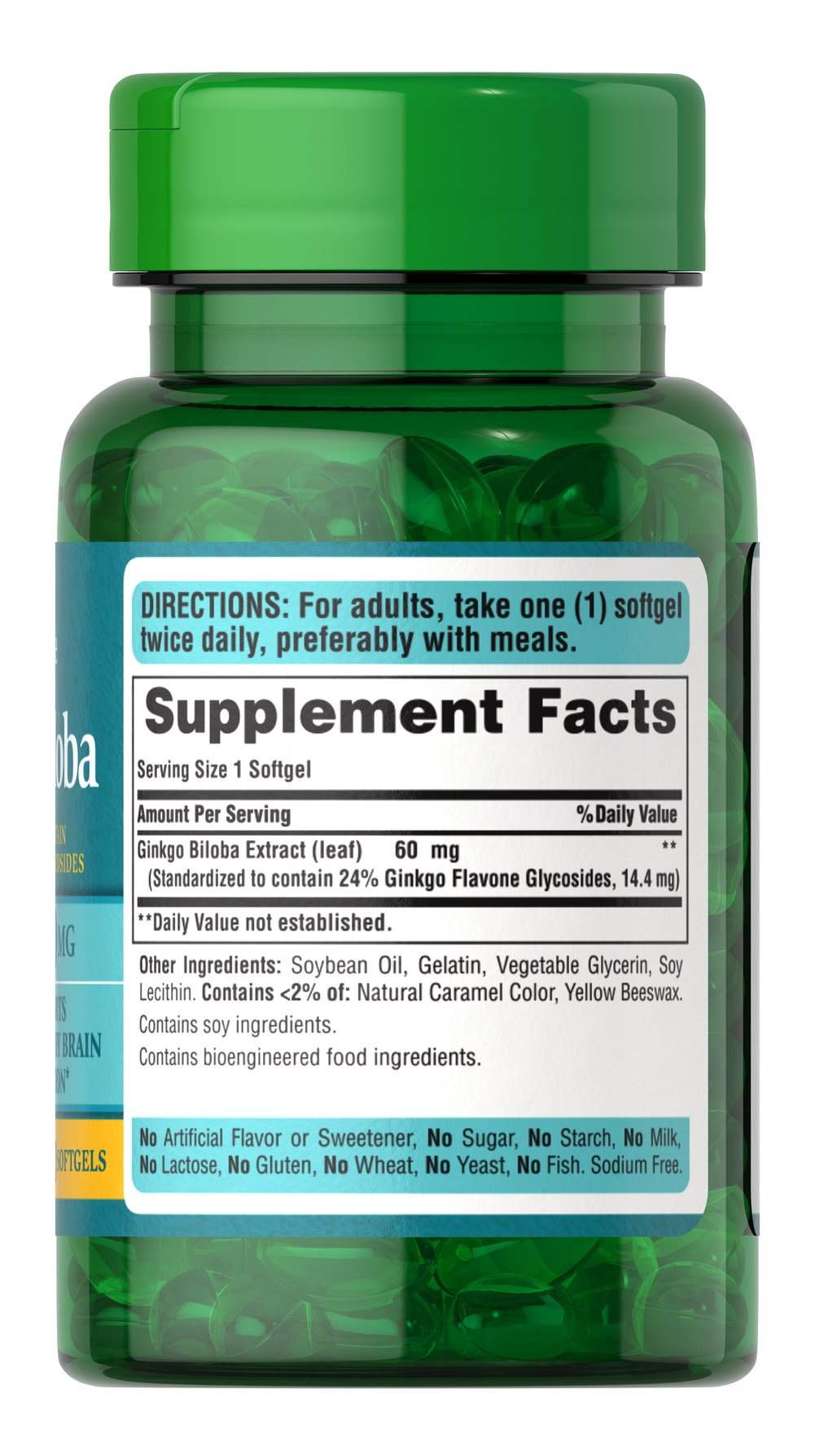 Puritan's Pride Ginkgo Biloba, 60mg, 120 Capsules