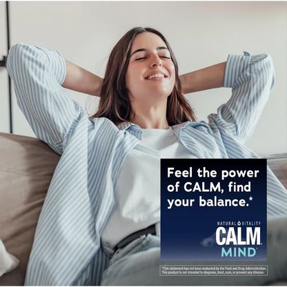 Natural Vitality CALM MIND Magnésium Citrate + L-Theanine en poudre, avec Miel et Chamomile, 168 grammes