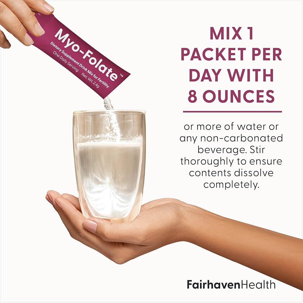 Fairhaven Health Myo-Inositol + Methyl Folate Powder - Ovarian Health & Egg Quality - 30 Sachets