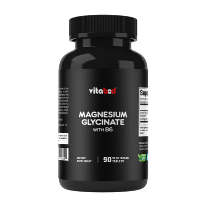 Vitabod Magnésium Glycinate + Vitamine B6|300mg de magnésium élémental, 90 gélules