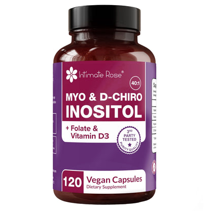 Intimate Rose Myo-Inositol & D-Chiro Inositol 40:1 + Folate & Vitamin D, 120 gélules