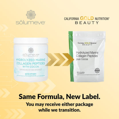 California Gold Nutrition Peptides de collagène marin hydrolysé avec cacao, 206 grammes