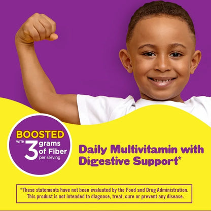 Lil Critters Soutien multivitaminé + digestif, Gummies multivitaminées quotidiens, Goût Cerise tendre à mâcher, Jus d'orange, 90 gummies