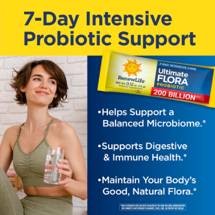 Renew Life
Ultimate Flora Extra Care Probiotique 200 billion
Cure pour 7 jours (7 sachets)