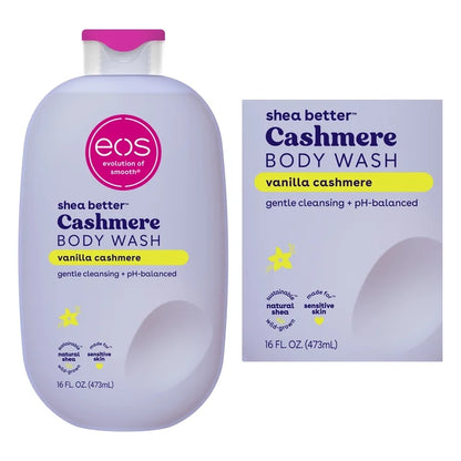 Eos Shea Better, Gel douche au cachemire, Vanille et cachemire, 473 ml