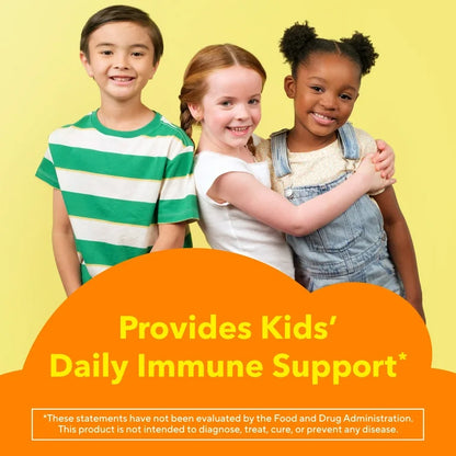 L’il Critters Immune C Multivitamines gummies pour enfants | avec vitamine C, D et le zinc, saveurs orange, citron et cerise, 60 gummies