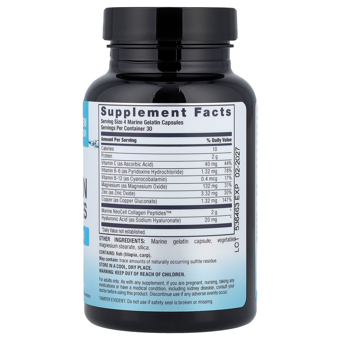 Neocell Peptides de collagène marin + acide hyaluronique, 120 gélules