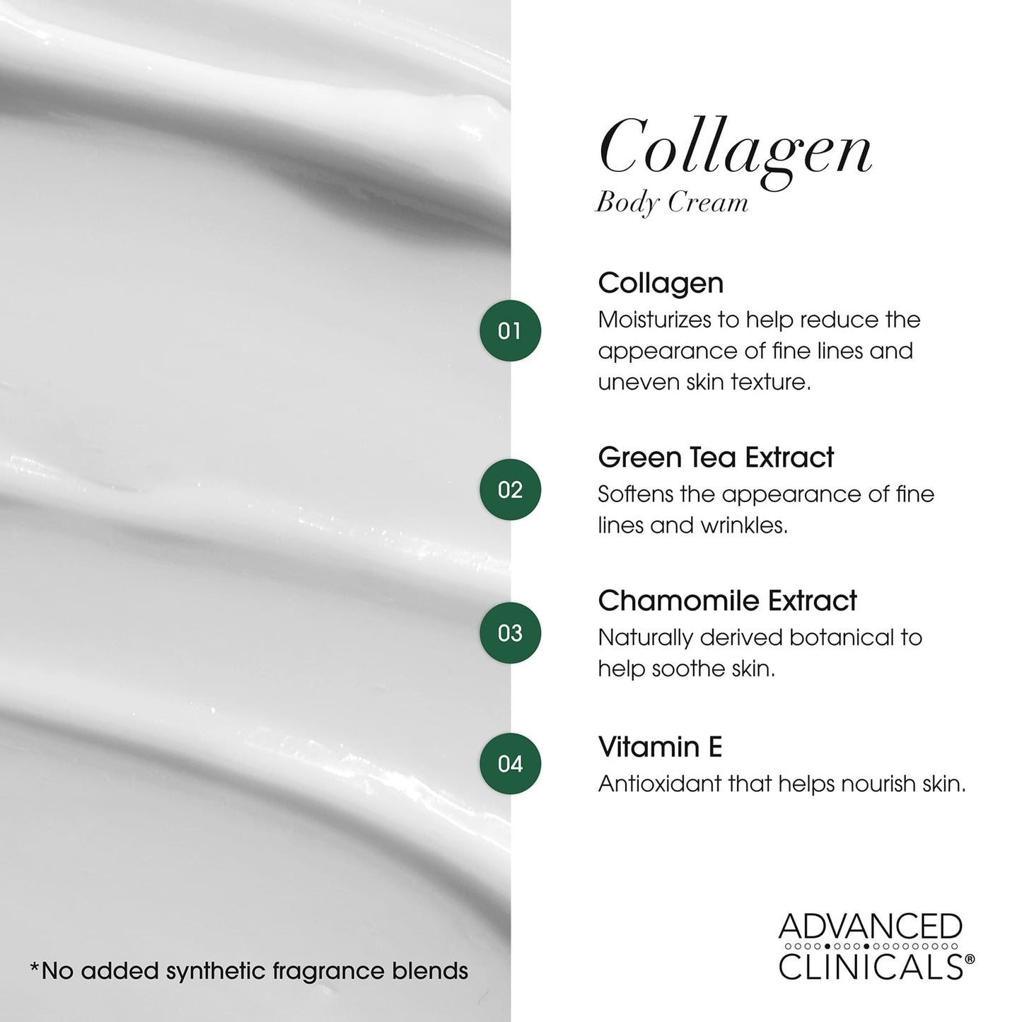 Advanced Clinicals Collagen, Skin Rescue Cream, 454g