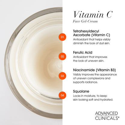 Advanced Clinicals Gel-crème illuminateur, Vitamine C, 74 ml