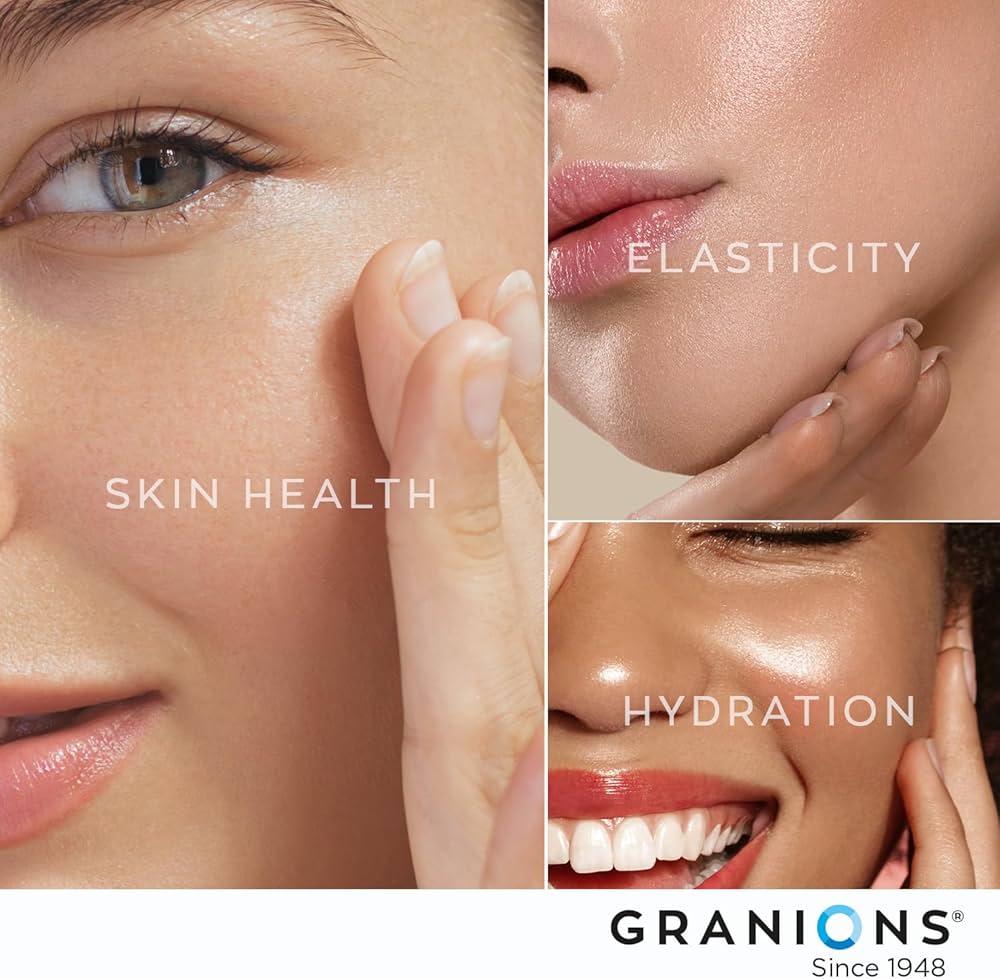 Granions Marine Collagen Powder | Type I Hydrolyzed Marine Collagen Peptides, Biotin, Hyaluronic Acid, Vitamin C, Evening Primrose Oil, Antioxidant Complex | Pink Lemonade, 275 grams