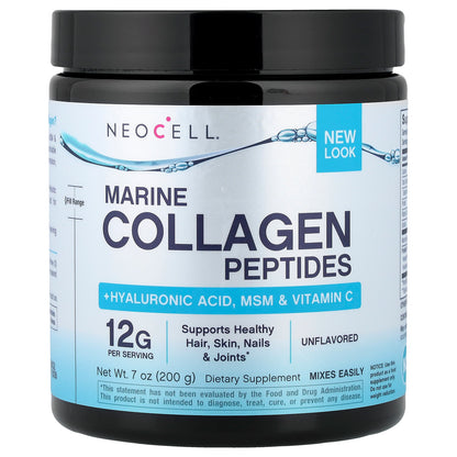 Neocell, Peptides de collagène marin + acide hyaluronique, MSM et vitamine C, poudre de 200 g