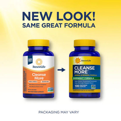 RenewLife, Cleanse More, Overnight Formula, 60 Capsules