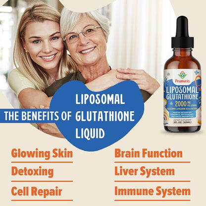 Prunicis Liquid Liposomal Glutathione + Vitamin C, Hyaluronic Acid and Aloe Vera, 60ml