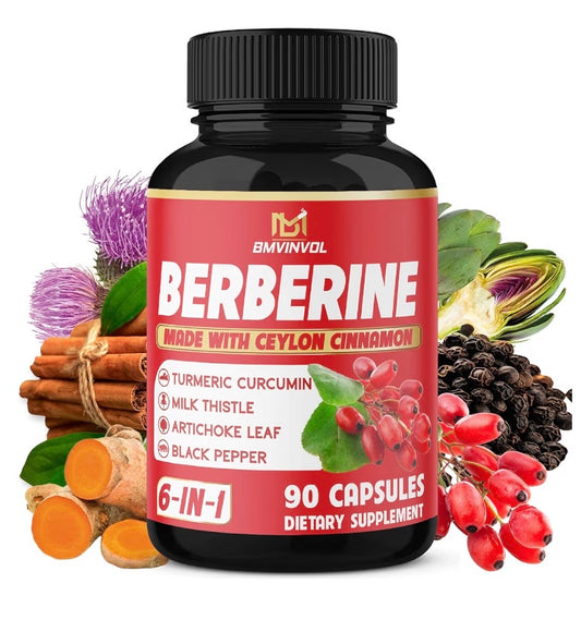 BMVINVOL Berberine with Ceylon Cinnamon, Turmeric, Milk Thistle, Artichoke, and Black Pepper