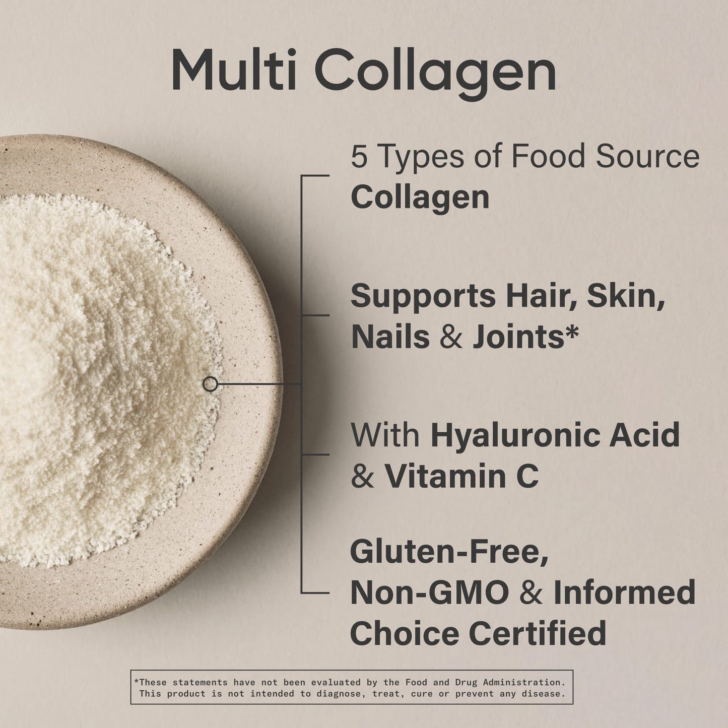 Sports Research Multi Collagen Complex Powder | Types 1, 2, 3, 5, 10 | with Hyaluronic Acid, Vitamin C & Biotin | 300 Grams