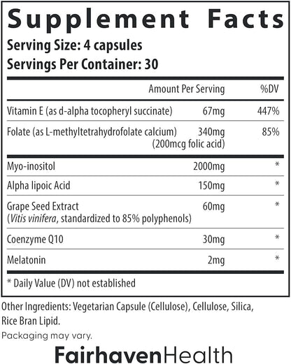 FairHaven Health Ovaboost Fertility Supplement for Women | Myo-inositol, Folic Acid | Prenatal Vitamin for Natural Fertility | 120 Capsules