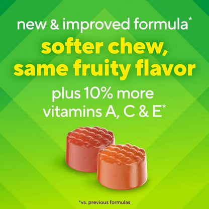 Vitafusion MultiVites pour adultes, Multivitamines saveurs baies, pêche et orange, 70 gummies