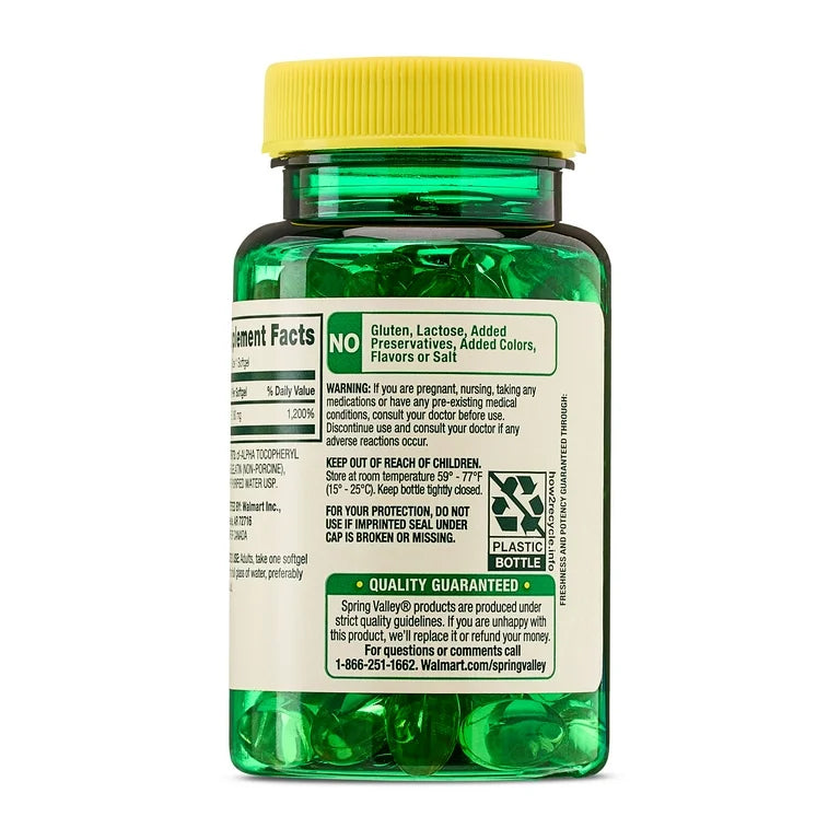 Spring Valley Vitamine E, 180 mg, 100 gélules