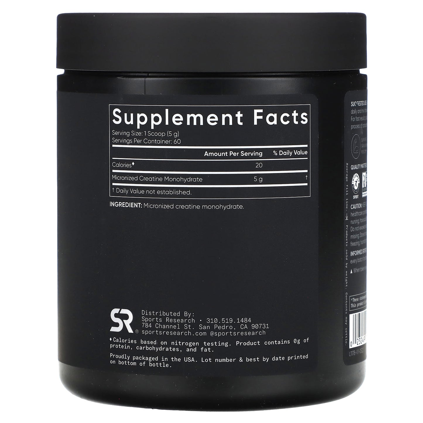 Sports Research
Creatine Monohydrate, Unflavored, 300 grammes