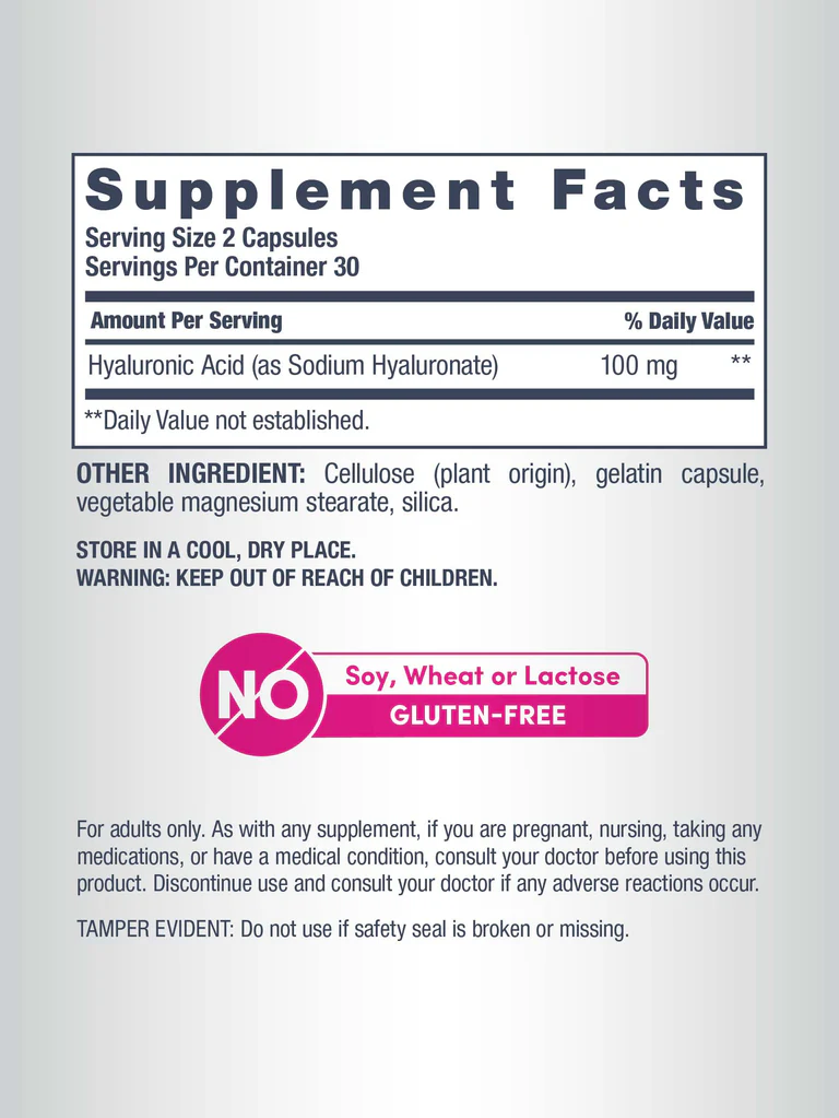 NeoCell Hyaluronic Acid, 100mg, 100 Capsules
