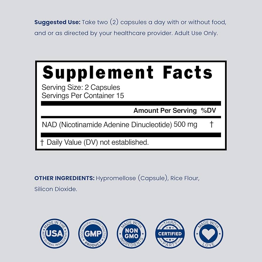Dorado Nutrition NAD+ NMN, Nicotinamide Riboside, 30 gélules