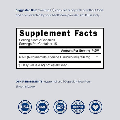 Dorado Nutrition NAD+ NMN, Nicotinamide Riboside, 30 gélules
