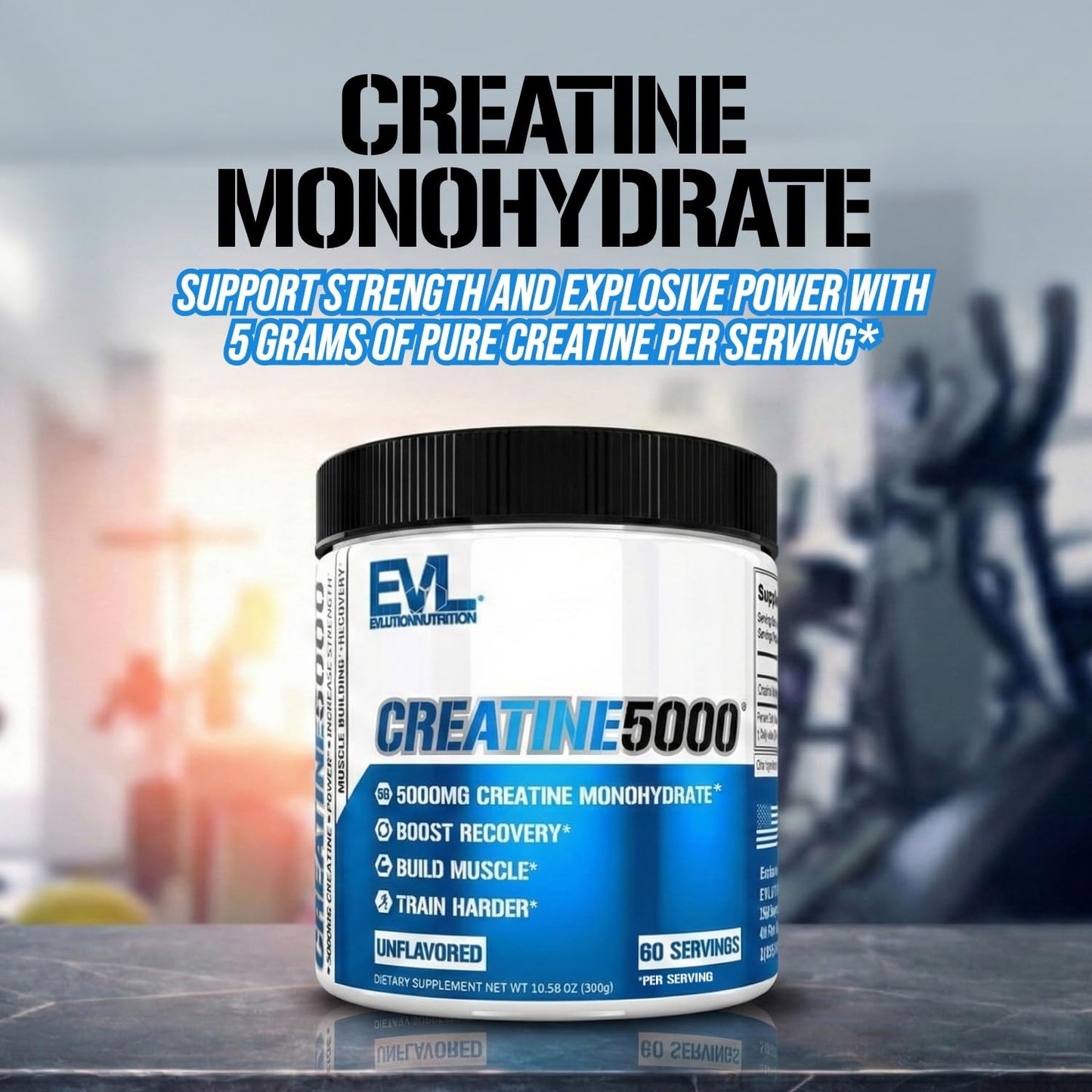 Evlution Nutrition, Creatine 5000 poudre, 300 grammes, 60 portions