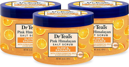 Dr Teal's Pink Himalayan Salt Body Scrub| with Pure Epsom Salt & Citrus Essential Oils, 454 Grams