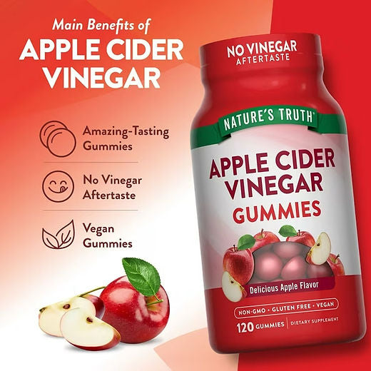 Nature's Truth Apple Cider Vinegar | Vinaigre de cidre gummies, 120 gummies