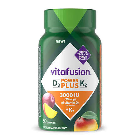 Vitafusion Power Plus Vitamine D3 + K2 gummies, 60 unités