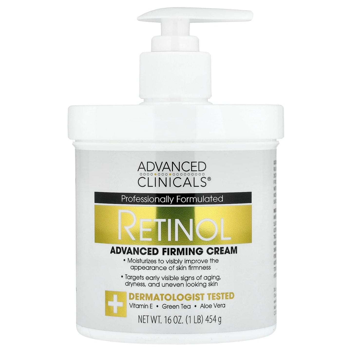 Advanced Clinicals Retinol, Advanced Firming Cream, 454 Grams