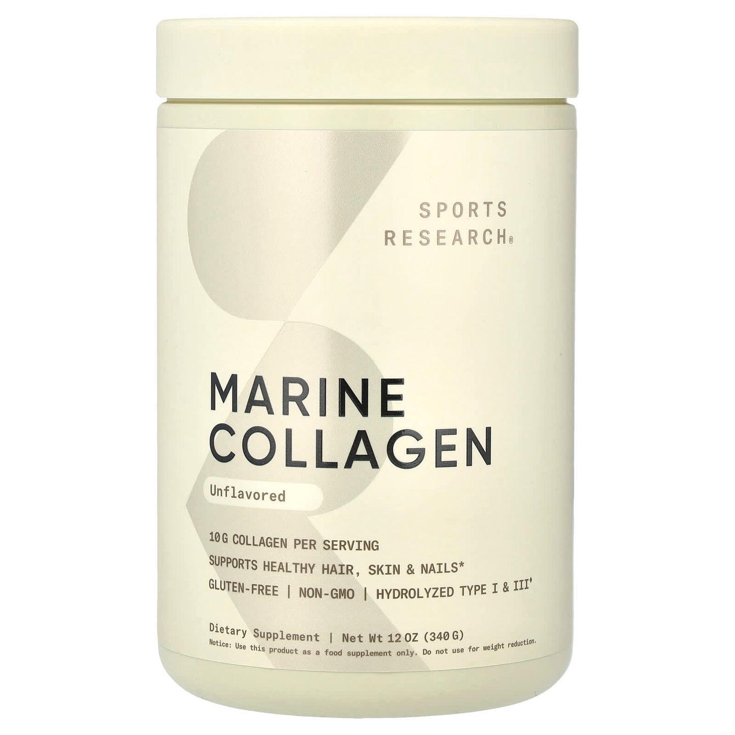 Sports Research, Peptides de collagène marin, Non aromatisé, 340 g