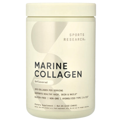 Sports Research, Peptides de collagène marin, Non aromatisé, 340 g