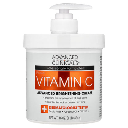 Advanced Clinicals Crème pour le corps éclaircissante à la vitamine C, 454 grammes