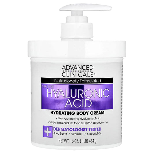 Advanced Clinicals Hyaluronic Acid, Body Cream, 454 g