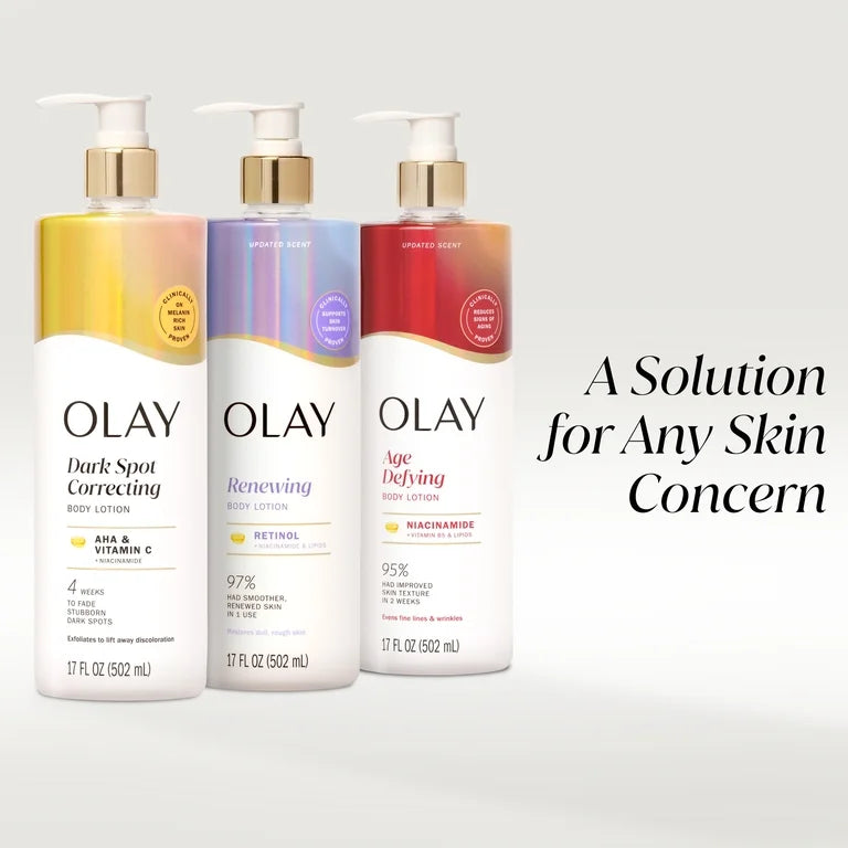 Olay Dark Spot Correcting Body Lotion with AHA, Vitamin C, and Niacinamide, 500ml, Exfoliating Body Lotion