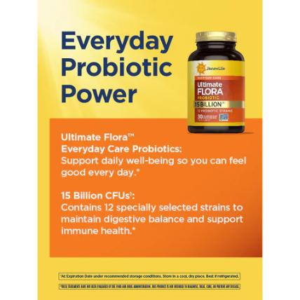 Renew Life Ultimate Flora Everyday Care Probiotic 15 Billion
30 gélules à libération prolongée