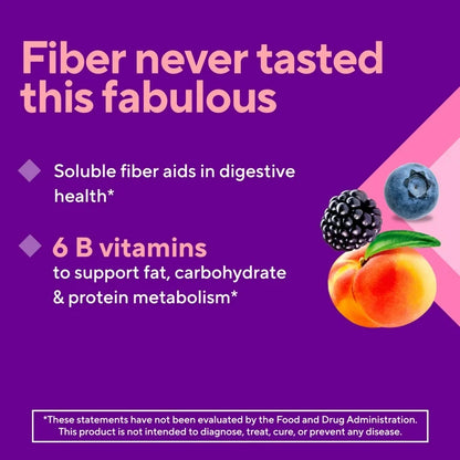 Vitafusion Vitamines FiberWell Fit, fibres Sans sucre, à la pêche, à la framboise et aux baies, 90 gummies