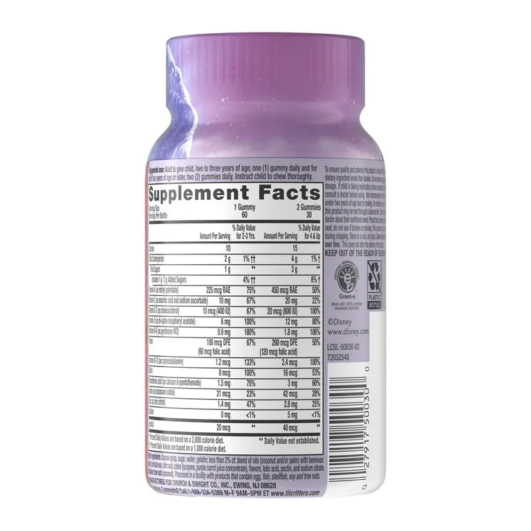 L'il Critters Kids' Multi-Vitamin Gummies, Assorted Berry Flavors, For Ages 2+, 60 Gummies